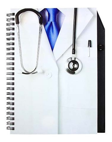 Libreta Doctor Hojas De Raya Espíral Regalo