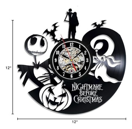 Reloj De Vinilo Pesadilla Antes De Navidad , Arte De Pared C
