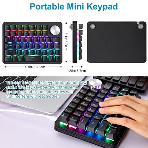 Teclado Mecánico Para Juegos Koolertron De Una Mano, Black P