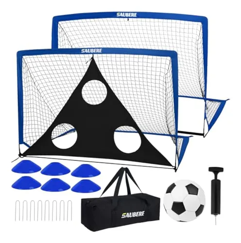 6x4 Ft Kids Soccer Goals For Backyard Set Of 2-
