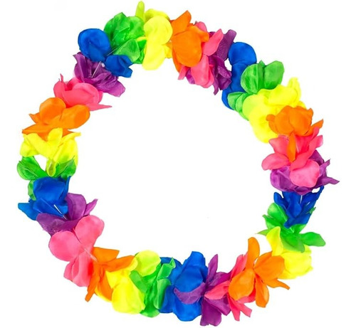 24 Collares Hawaiano Flores Para Fiesta Evento Boda Cumple