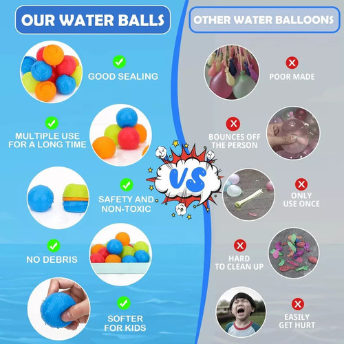 24 Piezas Juguetes De Broma De Globos De Agua Reutilizables