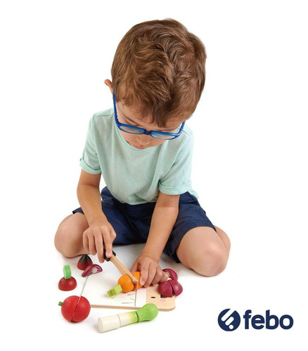 Tender Leaf Toys Tabla Cortar Vegetales Juguete Madera Niños