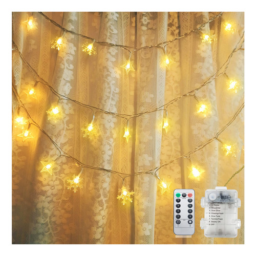 Kikasam 60 Luces Led De Navidad Con Forma De Copo De Nieve,