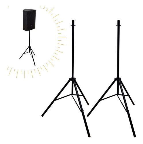Imagem 2 de 4 de Kit 2 Tripé Suporte Pedestal Caixa Som Ajust. Ativa Passiva