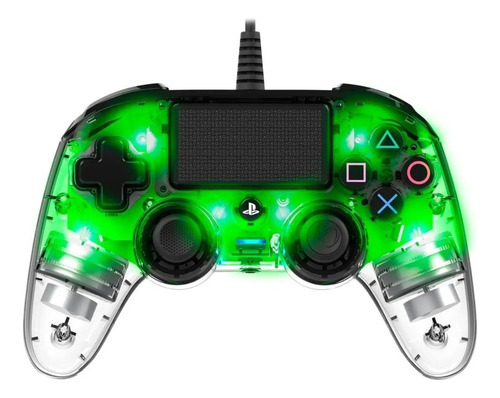 Joystick Nacon Wired Compact Iluminado Verde PS4-PC Verde