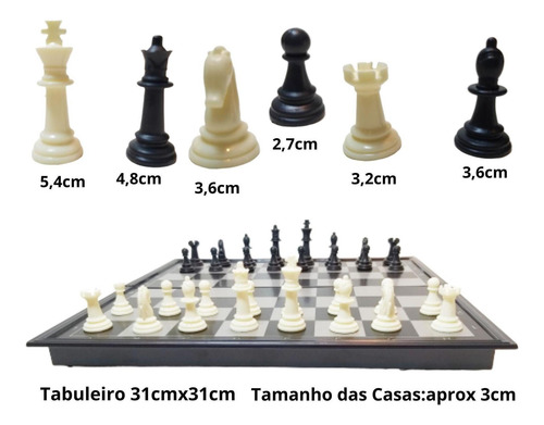Imagem 6 de 6 de Jogo De Xadrez Dobrável Magnético Portátil Imã Grande