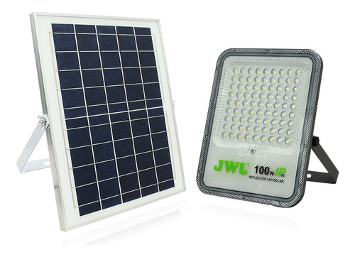 Reflector Led Con Panel Solar Luz Blanca 100w Jwj, Jlresol01