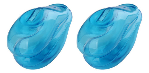 Cubreorejas De Silicona Transparente, Color Azul, 4 Unidades