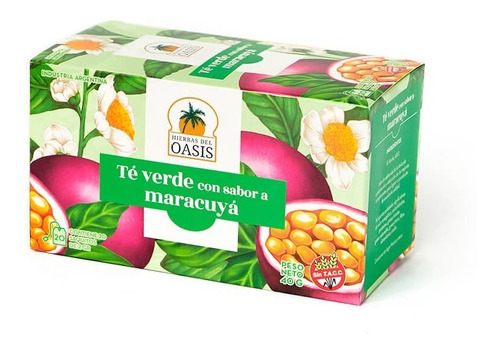 Imagen 2 de 3 de Té Verde Con Sabor A Maracuyá Pack X 3 Cajas