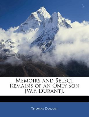 Libro Memoirs And Select Remains Of An Only Son [w.f. Dur...