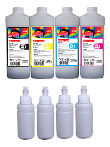 Pack 4 Lt + Botellas Para Brother Bt5001cmy D60bk Dcp-t420w