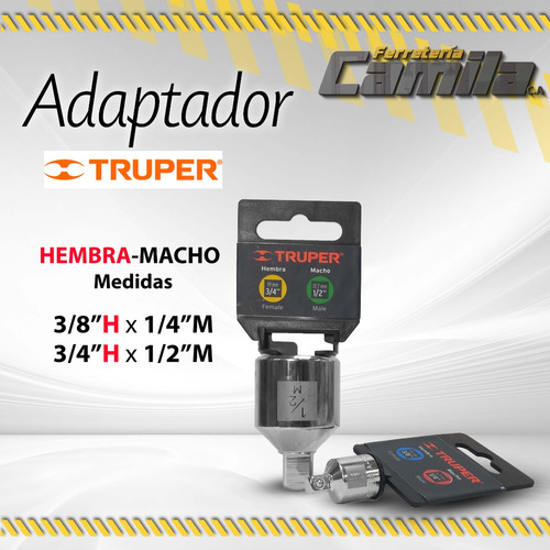 Adaptador Truper - Hembra/macho - Variedad En Medidas