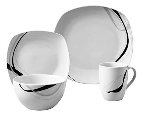 Juegos De Vajilla De Vajilla De Porcelana Cuadrada Cuotas sin