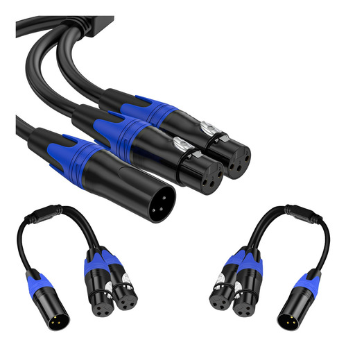 1 Macho A 2 Hembras Dmx Rca A Xlr, Divisor Y 3pin Xlr Hembra