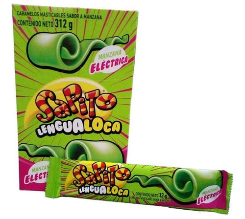 Sapito Lengua Loca Caramelo Masticable Manzana X 24 Unidades