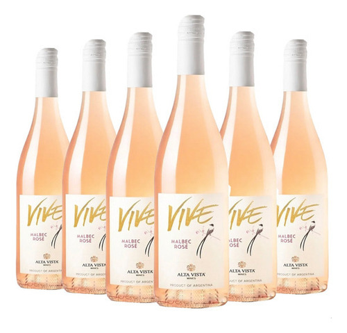 Vino Alta Vista Vive Malbec Rose Pack X6 Botellas