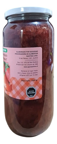 Mermelada Artesanal De Frutillas Natural 1000gr.