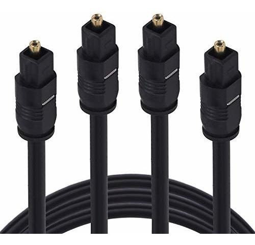 Cable Toslink 2 Pack De Oro 1 8 M De Fibra Óptica Digi...
