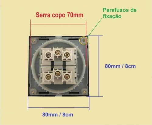 Kit 6 Un Tomada Dupla Móvel Margirius Sleek Marrom 20a 250v