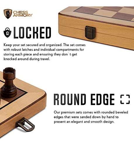 Juego De Ajedrez Chess Armory Premium Damas, Tablero De Made