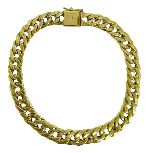 Pulseira Nil Elo Duplo Ouro 18k 750 21 Cm 8 Mm