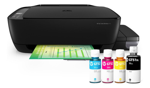 Impresora Multifuncion Hp Gt 415 Color Sistema Continuo Wifi Color Negro