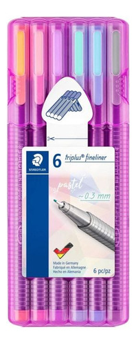 2pzas Rotuladores Staedtler 334-sb6 Triplus 0.3mm C/6 Pastel