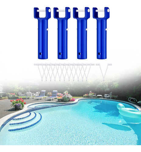 Mango De Cabeza En V De 4 Piezas Con 12 Clips De Piscina En