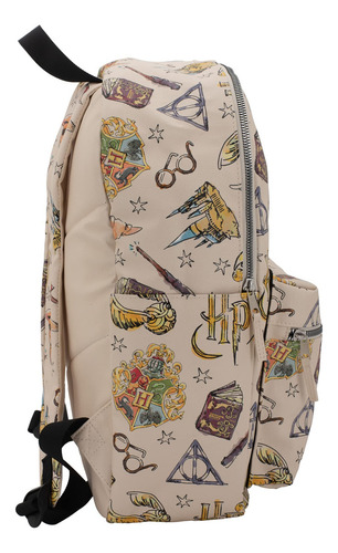 Mochila De Piel Vegana Crema Harry Potter 16 Pulgadas