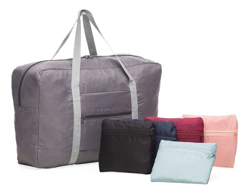 Imagem 2 de 9 de Bolsa Viagem Dobrável Prática Encaixe Mala Compacta Entrega
