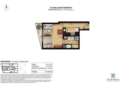 Imagen 2 de 4 de Venta Apartamento Monoambiente En Cordón Sur. Kiu Tower Soho