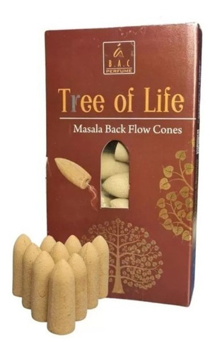 Incenso Cascata Backflow Massala Balaji Tree Of Life, 10 conos