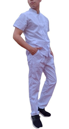 Ambo/ Uniforme Blanco/ Varon/ Cuello Mao T 42-48(s-l)