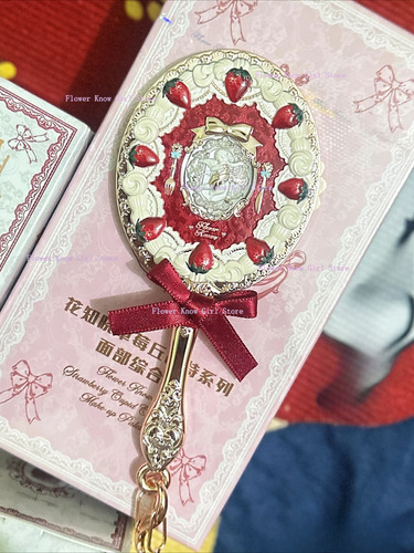 Mini Espelho Portátil Da Série Flower Knows Strawberry Cupid