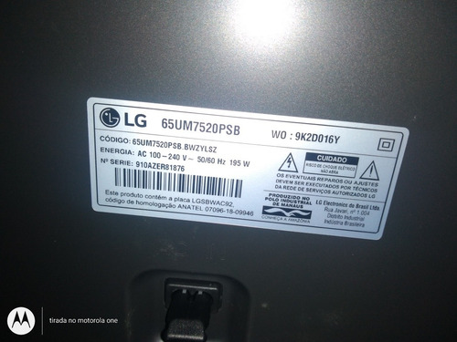 Smart Tv Led 65 LG 4k/ultra Hd 65um7520 - 4 Hdmi 2 Usb