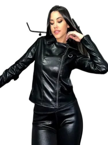 Jaqueta de couro best sale estampada