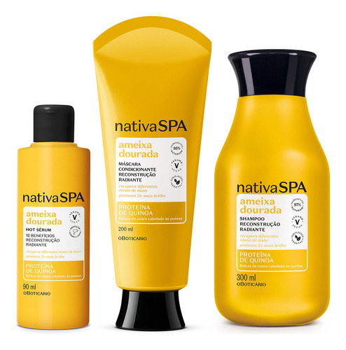 Nativa Spa Ameixa Dourada: Shampoo 300ml + Máscara + Serum