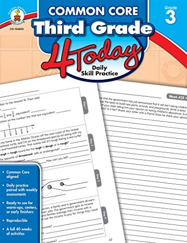 Common Core Third Grade 4 Today Daily Skill Practice (common