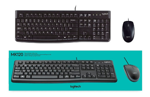 Imagen 4 de 6 de Kit Teclado Español + Mouse Logitech Mk120 Cable Usb 1000dpi