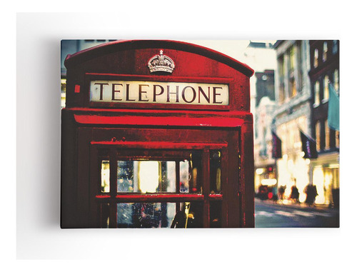 Cabine Telefonica Vermelha Londres Quadro Canvas 60x40cm