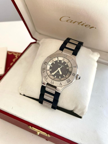 Reloj Cartier Must 21 Autoscaph Ref 2427 Automático 2010 Negra Gris Negro (Usado)