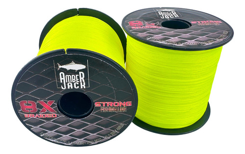 Multifilamento Amberjack 8x Bobina 500 Mts Todas Las Medidas Color Amarillo 0.32 mm - Resistencia 27.2 kg - 60 lbs
