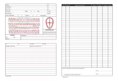 Ficha clínica odontológica c/ anamnese 100 folhas urgedonto - Bloco de  Notas - Magazine Luiza