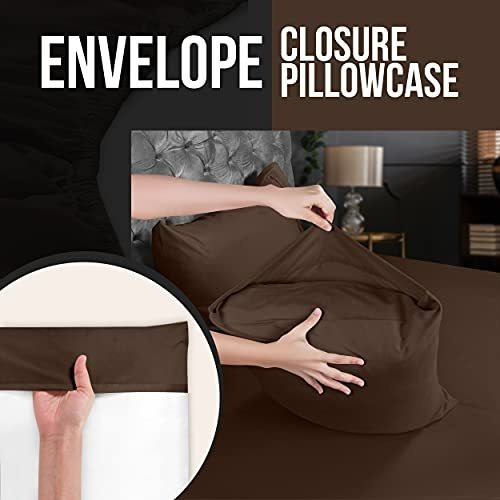 Sabanas King Fundas Para Almohada De Microfibra Color Marron