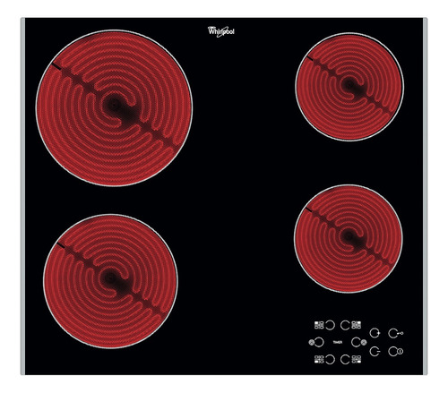 Anafe De Empotrar Whirlpool Vitroceramica 4 Zonas Akt8090lx Color Negro