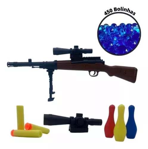 Fuzil Tipo Nerf , modelo M16 , atira bolinhas de gel e dardos de espuma  .link de compra na descrição 