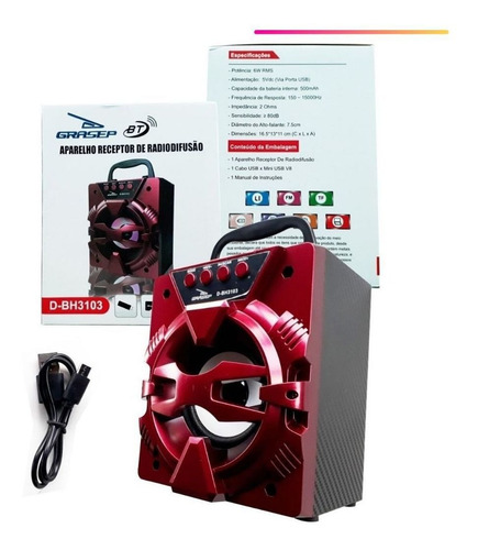 Caixa Caixinha Som Portátil Usb Bluetooth P2 Fm Mp3 Oferta