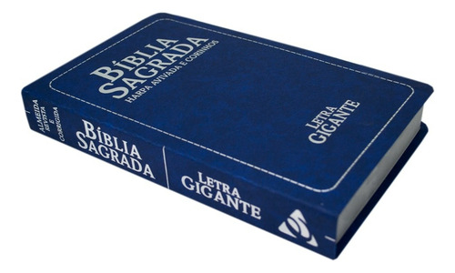 Bíblia Sagrada Rc Letra Gigante Com Harpa E Corinhos Luxo Semiflexível Azul