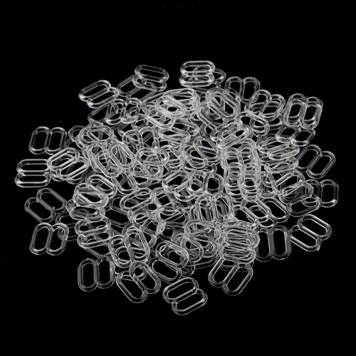 200 Pieces Bra Strap Hook Slider Buckle 8mm Clear